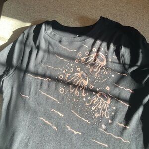 Black T-Shirt with Jellyfish Design